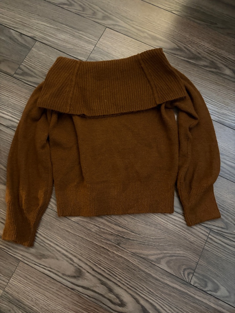 Cozy Off-the-Shoulder Sweater in Rich Brown